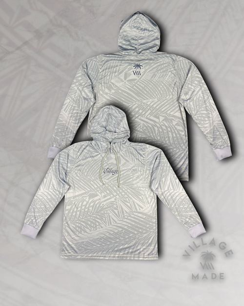 Coconut Camo Long Sleeve Hoodie - Grey