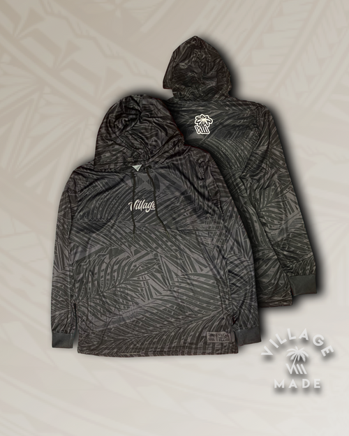 Coconut Camo Long Sleeve Hoodie - Black