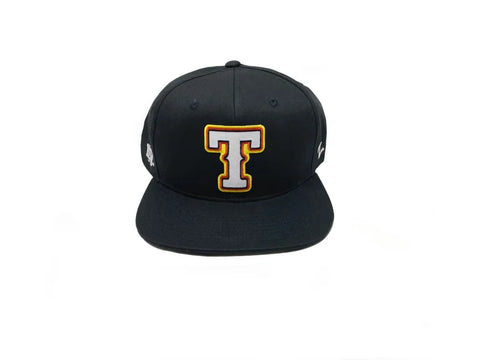 T gold trucker hat